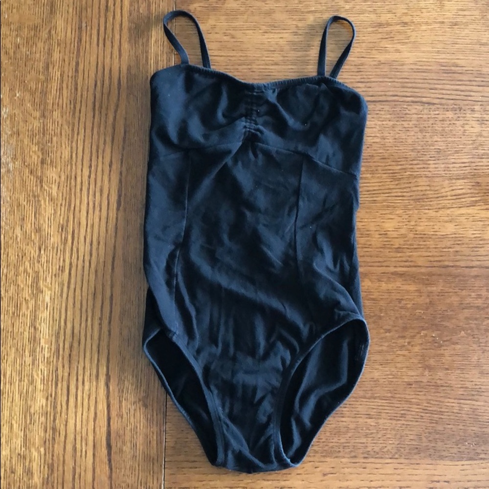 Black High-Legged Dance Leotard